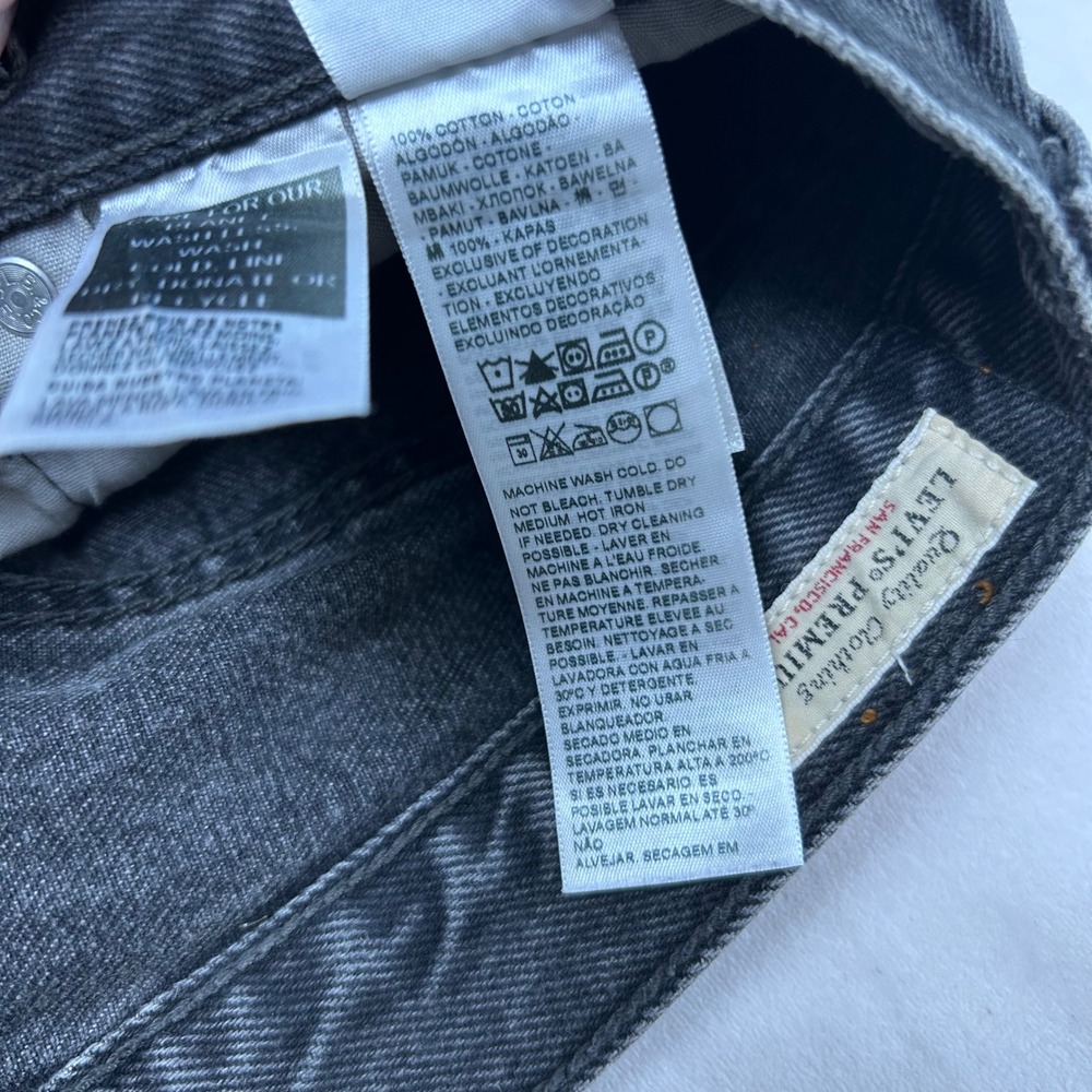 Levis Premium 501 Original Fit Jeans Mens 28x30 Washed Black Button Fly Denim - Picture 5 of 12